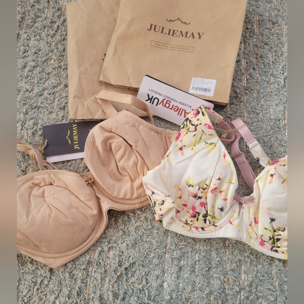 Organic Cotton And Silk Julie May Bra Lot 34B Made In UK